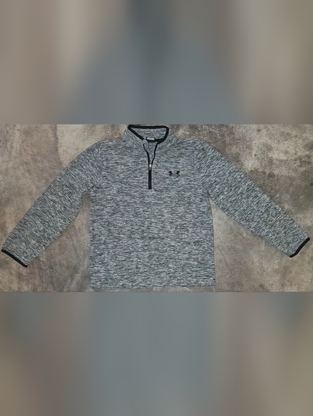 Under Armour Heathered Grey & Black 1/4 Zip Pullover